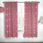 Dreamscene Window-Treatment-Draperies, 100% Polyester - Foil Print Blackout Curtains, Blush Pink, 66″ wide x 72″ drop