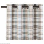 DUCK EGG CHECK GALLOWAY LINED EYELET CURTAINS 66″ X 54″ BEDROOM LOUNGE PAIR