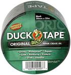 Duck Tape 260124 Original Black, Improved Formula High Strength Waterproof Gaffer and Duct Adhesive Cloth Repair Tape 50mm X 25m