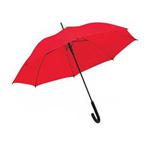 eBuyGB Automatic Windproof with Black Rubber Crook Handle Walking Rain Stick Umbrella, Red, 40″