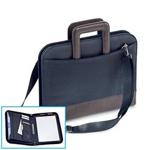 eBuyGB Business Briefcase Ring Binder Conference Folder, Black/Brown