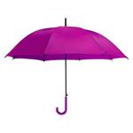 eBuyGB Coloured Automatic Plastic Crook Handle Brolly Stick Umbrella, 107 cm, Pink
