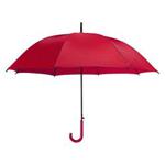 eBuyGB Coloured Automatic Plastic Crook Handle Brolly Stick Umbrella, 107 cm, Red