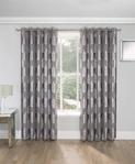 Enhanced Living Ritz Grey, Metallic Floral Print, Eyelet Curtain, Eyelet, Thermal, Blockout Curtain (Width - 46″ (117cm) x Drop - 72″ (183cm))