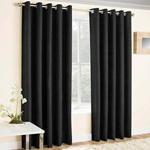 Enhanced Living Vogue Black - Eyelet Curtain, Eyelet, Thermal, Blockout Curtain (Width - 46″ (117cm) x Drop - 54″ (137cm))