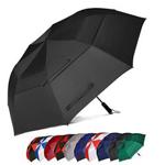 Eono by Amazon - 58 Inch Portable Golf Umbrella Large Windproof Double Canopy - Automatic Open Strong Oversized Rain Umbrellas, Black