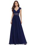 Ever-Pretty Womens Elegant Cap Sleeve Floor Length Grecian Style Bridesmaid Dress 16UK Navy Blue