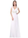 Ever-Pretty Womens Long Formal Maxi Open Back V-Neckline Evening Dress 14UK White