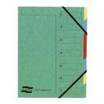 Exacompta Elasticated 7 Part File, A4, Green