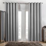 (Eyelet - Silver Grey, 66″ x 90″) Dreamscene Eyelet Blackout Curtains