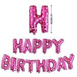 eZoneUK 16 Inch Pink Happy Birthday Self Inflating Balloon Banner Bunting Party Party Foil Balloon Letters - Pink