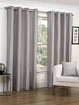 Faux Silk Slubbed Silver Eyelet Fully Lined Readymade Curtain Pair 65x72in(165x182cm) Approximately By Hamilton McBride