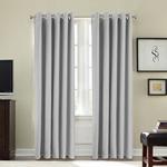 Feathers & Linen Thermal Eyelet Blackout Curtains (Silver, 90″x90″)