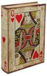 Febland Queen of Hearts Storage Book Box, Wood, Beige, 7 x 22 x 33 cm