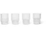 Ferm Living Ripple drinking glass S, set of 4 / clear clear