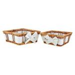 Fern Baskets With Cream Lining and Bow Detail, Set Of 2