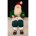 Festive Plush Sitting / Kneeling Ireland Rugby Santa Ornament