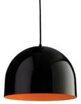 Firstlight E27 Edison Screw 60 Watt House Pendant, Black with Orange Inside