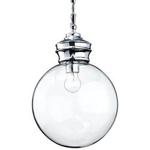 Firstlight Products Omar Pendant, E27, 60 W, Chrome with Clear Glass