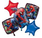 Foil Balloon Bouquet with Spiderman Design - 5 Pcs.