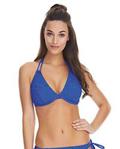 Freya Womens Sundance Underwire Bandless Halter Bikini Top, 32F, Cobalt