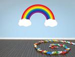 Full Colour Rainbow and Clouds Nursery Kids Bedroom Baby Room Wall Sticker Decal Mural