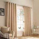 Furn Ellis Ringtop Eyelet Curtains (Pair) -Ready Made-Polyester-Natural-168cm x 229cm, Polyester, Natural, 168 x 229cm (66″ x 90″ inches)