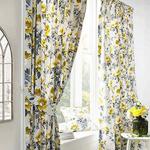 Furn Peony Ringtop Eyelet Curtains (Pair) -Ready Made-Polycotton-Ochre-117cm x 137cm, Cotton, 117 x 137cm (46″ x 54″ inches), Ochre