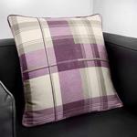 Fusion - Balmoral Check - 100% Cotton Filled Cushion - 43x43 cm in Plum