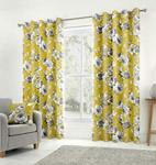 Fusion Charity-Pair of Eyelet Curtains, 100% Cotton, Ochre, 90″ Width x 72″ Drop (229 x 183cm)