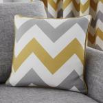 Fusion Chevron 100% Cotton Lined Curtains