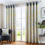 Fusion - Copeland - 100% Cotton Ready Made Pair of Eyelet Curtains - 66″ Width x 54″ Drop (168 x 137cm) in Duck Egg