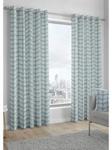 Fusion Delft Lined Eyelet Curtains Natural