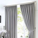 Fusion - Dijon - Blackout / Thermal Insulated Pair of Pencil Pleat Curtains - 46″ Width x 72″ Drop (117 x 183cm) in Silver