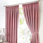 Fusion - Dijon - Blackout / Thermal Insulated Pair of Pencil Pleat Curtains - 66″ Width x 72″ Drop (168 x 183cm) in Blush
