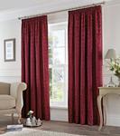 Fusion Eastbourne Lined Curtains - 168x183cm - Burgundy.