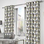 Fusion - Haldon - Pair of Eyelet Curtains - 66″ Width x 72″ Drop (168 x 183cm) in Grey