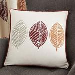 Fusion - Skandi Leaf - 100% Cotton Cushion Cover - 43x43 cm in Red