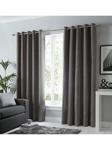 Fusion Sorbonne Lined Eyelet Curtains Charcoal width: 117x137cm(46x54inches),width: 117x183cm(46x72inches),width: 168x137cm(66x54inches),width: 168x183cm(66x72inches),width: 168x229cm(66x90inches),width: 229x183cm(90x72inches),width: 229x229cm(90x90inches)