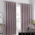 Fusion Strata-Blockout Pair of Eyelet Curtains, Blush, 46″ Width x 54″ Drop (117 x 137cm)