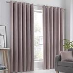Fusion Strata Woven Eyelet Lined Curtains, Blush, 90 x 90 Inch, 100% Polyester, W229cm x D229cm (90″)
