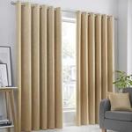 Fusion Strata Woven Eyelet Lined Curtains, Ochre, 90 x 108 Inch, 100% Polyester, W229cm (90″) x D274cm (108″)