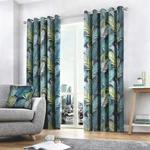 Fusion - Tropical - 100% Cotton Pair of Eyelet Curtains - 46″ Width x 72″ Drop (117 x 183cm) in Multicolour