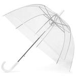 GadHome Transparent Umbrella | Large 85cm Clear See Through Dome Umbrellas for Women, Wedding, Bridal Party Photoshoot | Lightweight Translucent Automatic Foldable Umbrella with White C Handle