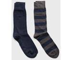 GANT 2-Pack Barstripe & Solid Socks charcoal melange (9960084-90)