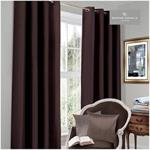 Gaveno Cavailia Luxury Thermal Fully Lined Pair of Eyelet BLACK OUT CURTAINS Chocolate 66x54 In