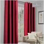 Gaveno Cavailia Luxury Thermal Fully Lined Pair of Eyelet BLACK OUT CURTAINS Deep Red 66x54 In