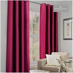 Gaveno Cavailia Luxury Thermal Fully Lined Pair of Eyelet BLACK OUT CURTAINS Fuchsia 66x54 In