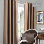 Gaveno Cavailia Luxury Thermal Fully Lined Pair of Eyelet BLACK OUT CURTAINS Latte 66x54 In