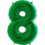 Giant Jumbo Green Number 8 Foil Balloon Decoration - Party Supplies